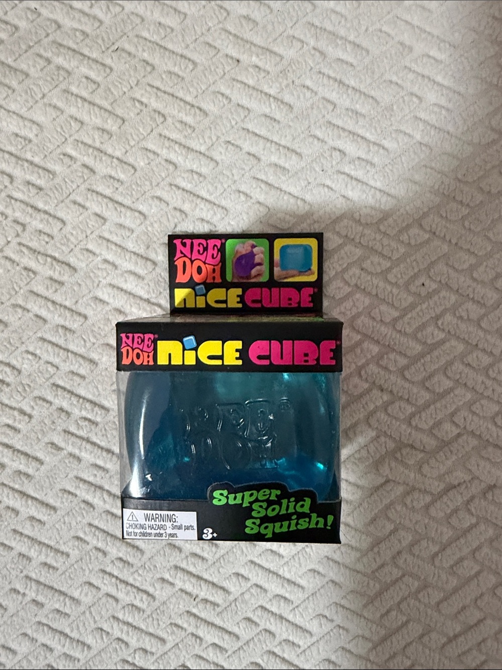 Needoh Nice Cube Blue -Sensory Squeeze Toy with Super Solid Squish SHIPS TODAY
